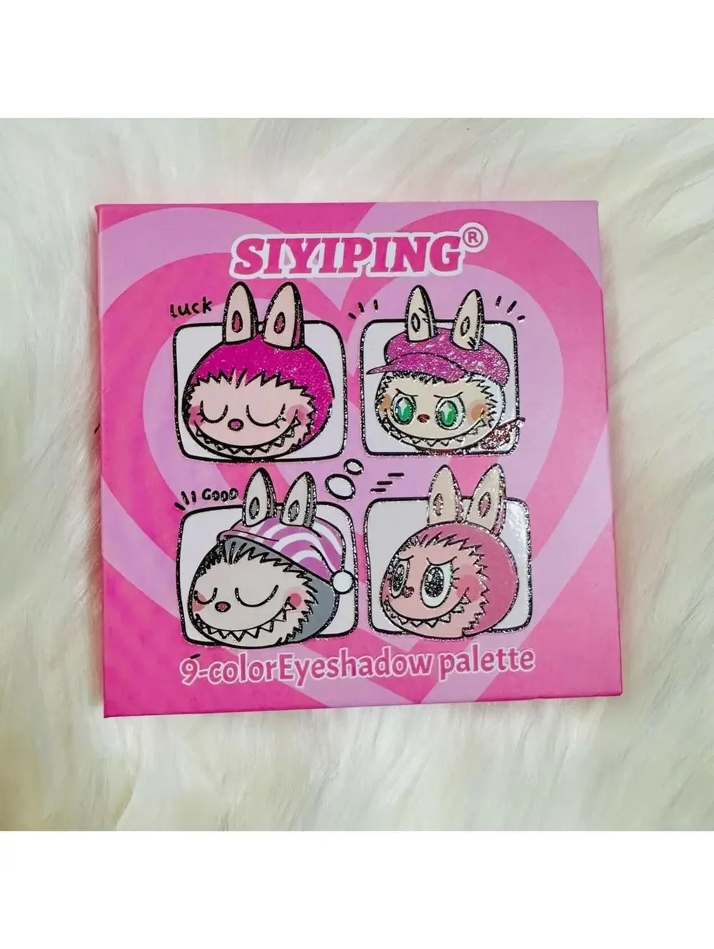 Siyiping 9 Color Eyeshadow Palette Cute Character Pink Makeup Palette NEW